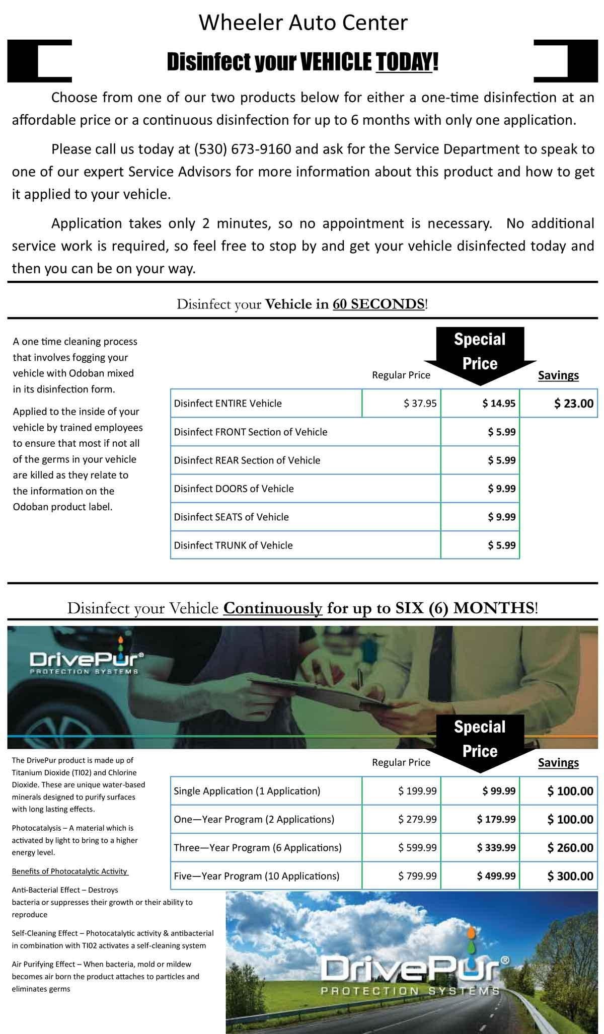 Wheeler Chevrolet Cadillac Disinfect Your Vehicle